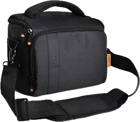 FOSOTO Waterproof (with Rain Cover) Shoulder Camera Case Bag Compatible for Nikon D5600 D750 D3300 Canon Rebel SL2 T7i EOS 80D 60D Sony A77II a68 ...