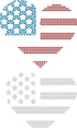 Rhinestone Genie American Flag Heart 8"-Red, White & Blue Magnetic Rhinestone Template, Black...
