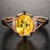 XINQI 18K Yellow Gold Yellow Citrine and CZ Women's Engagement Ring (2 Ct Oval Gemstone Birthstone, Available 6,7,8,9,10) (8)...