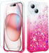 Ruky for iPhone 15 Case, with Screen Protector Glitter Sparkle Flowing Quicksand Waterfall Flexible Soft TPU Protective Women Girls Phone Case for...
