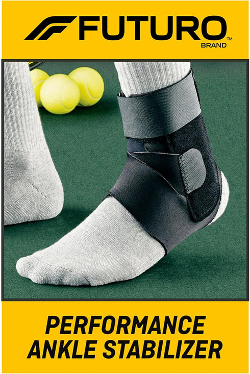 3M Futuro Sport Deluxe Black Ankle Stabilizer One Size Hook and Loop Strap for The Foot 46645ENR...