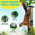 Gray Bunny Metal Bird Feeder, 4-Port Wild Bird Feeders for Outdoors Hanging, Heavy Duty Chew-Proof and Rust-Proof Tube Bird Feeder, 15 Inches...