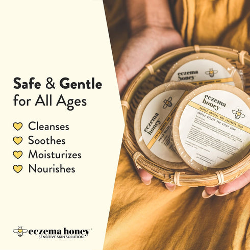 ECZEMA HONEY Gentle Oatmeal and Lavender Soap - Natural Eczema Body Wash - Daily Gentle Soap for Dry, Itchy, Sensitive, & Irritable Skin (3.3 Oz)...