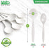 Eco-Friendly 50 Pack Cornstarch 6" Disposable Soup Spoons: Heavy Duty Disposable Spoons Alternative to Plastic Spoons, Plasticware Utensils Cutler...