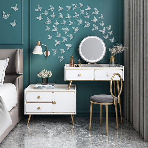 3D Butterfly Wall Stickers, 72Pcs 3 Sizes 3 Styles, Removable Metallic Wall Decals Fridge Sticker Room Mural Decoration for Kids Bedroom Nursery C...