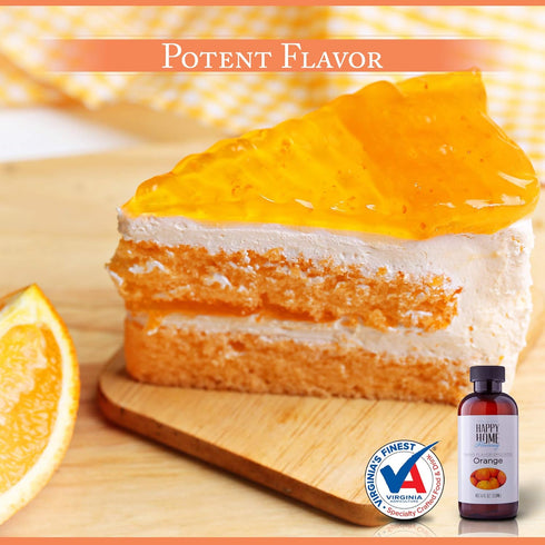 Happy Home Flavoring Natural Orange Baking Flavor Emulsion - Certified Kosher, 4 oz....