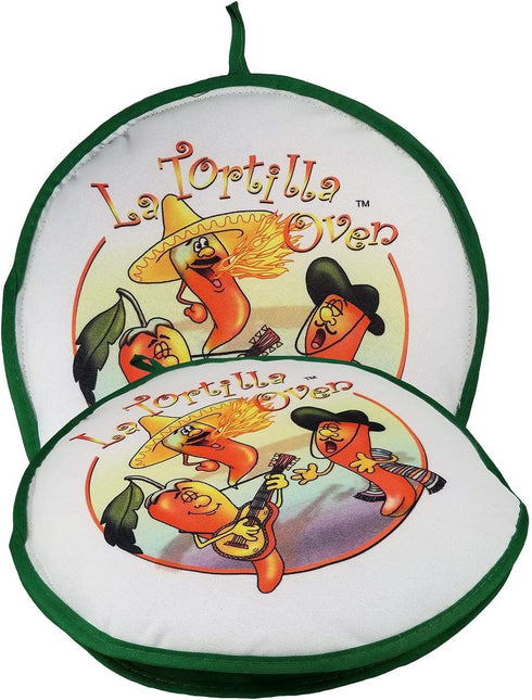 La Tortilla Oven 10" Singing Peppers Tortilla Warmer proven to Keep Tortillas FRESH AND WARM FOR OVER 1 HOUR!...