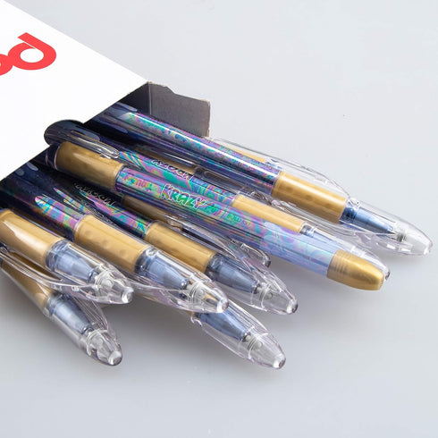 Pentel Krazy Pop Iridescent Gel Pen, (1.0mm) Bold line, Blue & Gold Ink (K91-DXC)...