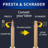 6Pcs Presta Valve Adaptor and 12Pcs Bike Tire Caps, Convert Presta to Schrader,French/UK to US, Inflate Tire Using Standard Pump or Air Compressor...