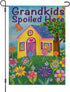 Grandkids Spoiled Here Garden Grandpa Grandma House Flag Burlap Double Sided Yard Outdoor Decoration 12.5 x 18 Inch...