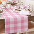 yuboo Pink Gingham Table Runner, Spring Pink and White Buffalo Check Plaid Table Cloth 72 Inches Long for Gingham Party Supplies, Rustic Farmhouse...