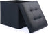 LotFancy Storage Ottoman, Foldable Foot Rest Stool, 13x12x12 Inches Small Leather Bench with Storage, Holds up to 260 lb, for Living Room, Bedroom...