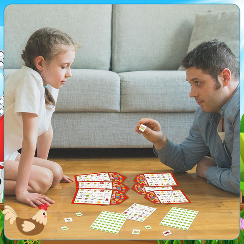Liliful 35 Pcs Farm Party Bingo Game Farm Animals Game 24 Players Barnyard Birthday Bingo Cards Farm Barn Games for Kids Adults Family School Clas...