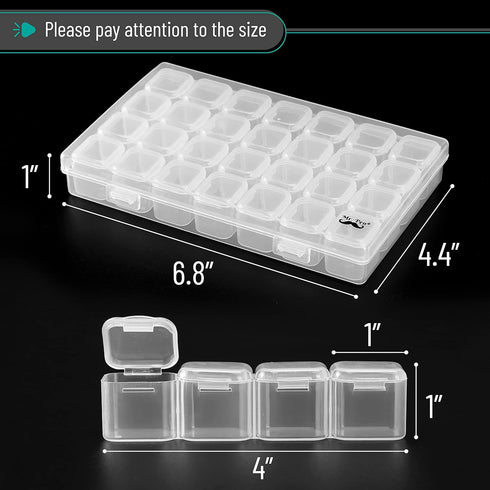 Mr. Pen- Diamond Painting Bead Storage Containers, 28 Grids, 2 Pack, Includes 160pcs Label Stickers, Diamond Art Bead BoxOrganizer...