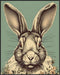 Posterizer 1 pcs-chubby bunny with pastel baby blue background-Art for Animal Lovers-GIft for Men Women Teens-Decor for Home & Office- unframed wa...