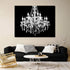 Canvas Print Wall Art - White Crystal Chandelier on Black Background - Wall Decor Modern Artwork Paintings Pictures for Living Room Stretched and ...