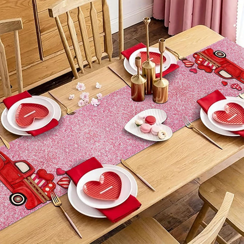 yuboo Pink Sequin Table Runners 12''x 108'', 2 Pack Fabric Glitter Runner for Summer Wedding Birthday Party Supplies Bachelorette Bridal Baby Show...