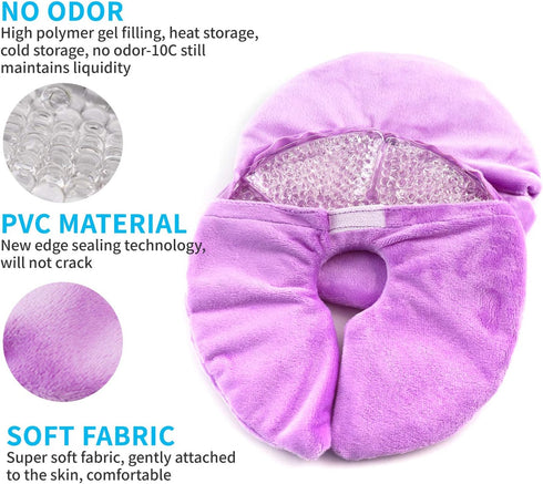 Breast Therapy Ice Pack, Breastfeeding Gel Pad, Nursing Pain Relief for Mastitis, Nipple Pain Relief breastfeeding, plugged ducts, Lactation Pain,...