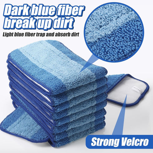 4 Pieces Microfiber Cleaning Pads Compatible with Bona Mop Reusable 18 Inch Mop Replacement Pads Washable Microfiber Mop Pads Refills Replacement ...