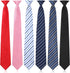 Janmercy 6 Pcs Clip on Tie for Men Clip on Easy Necktie Striped Solid Plaid Dots Mixed Lot Tie for Office School, 20 Inch (Stripe Style)...