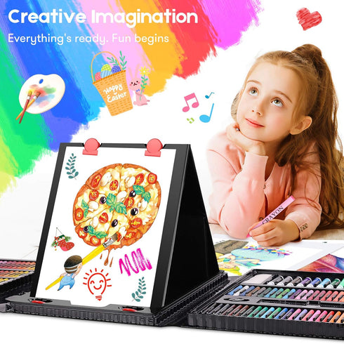 iBayam Art Kit, 251-Pack Art Supplies Drawing Kits, Arts and Crafts Gifts Box for Kids Teen Girls Boys, Art Set Case with Trifold Easel, Scratch P...