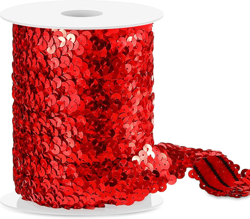 11 Yard 1 Inch Elastic Sequins Trim 3 Row Flat Glitter Sequin Trim Bling Fabric Paillette Ribbon Trim Metallic Stretch Sequin Crafts Elastic Sequi...