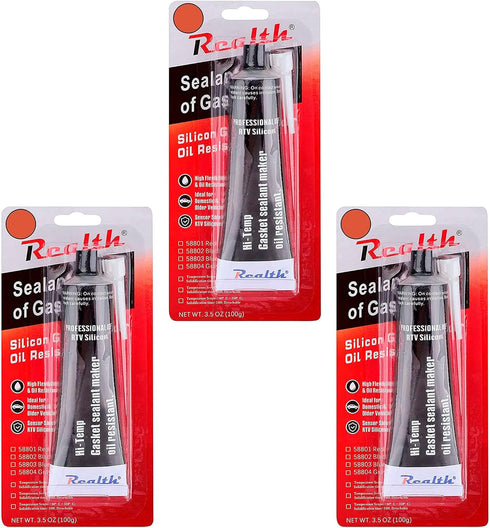 Silicone Gasket Maker 3 Pack High Temperature RTV 3.53 Oz Ultra Red Oil Resistance Sealant High Strength Flange Sealing for Automotive Motorbike M...