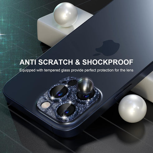 Choiche Compatible for iPhone 15 Pro/iPhone 15 Pro Max Camera Lens Protector, Bling Camera Cover with 9H Tempered Glass Lens Screen Protector Meta...