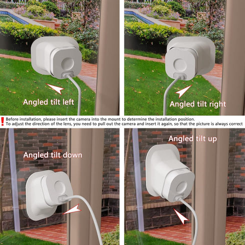 (Pack of 2 Angled Window Mount Bracket for Blink Mini, 20 Degrees Tilt (Up/Down/Left/Right), Get Tilt Viewing Angle (Not Compatible with Blink Min...