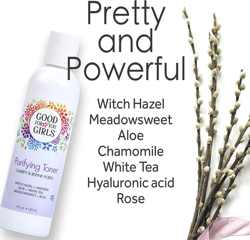 Good For You Girls Hydrating Toner for Face Contains Aloe, Witch Hazel, Meadowsweet, Chamomile, Rosewater, Witch Hazel Toner for Face, Alcohol Fre...