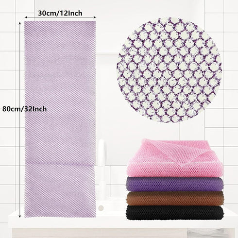 2 Pack African Net Sponge, 12 * 32 Inches Bath Sponge, African Exfoliating Net Long, Wash Cloths, Body Scrubber Net for Skin Smoother (Pink)...