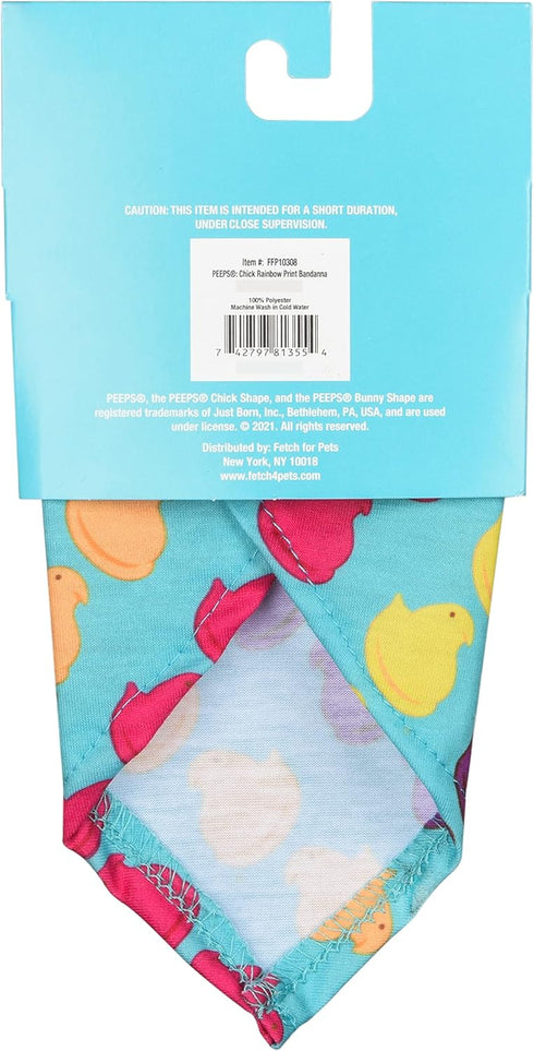 Chick Rainbow Print Dog Bandana, Medium/Large | Large Dog Bandana Officially Licensed Pet Product | Cute, Soft, Machine Washable Dog Apparel & Acc...