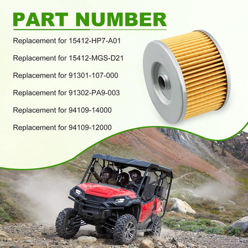 Oil Filter Kit Replacement for 15412-MGS-D21 15412-HP7-A01 91301-107-000 91302-PA9-003 94109-14000 94109-12000 Compatible with 2016-2020 Honda Pio...