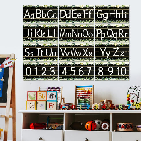 12Pcs Alphabet Bulletin Board Strips Set, Alphabet Line ABC Alphabet Banner Number Line Border Posters for Preschool Kindergarten Classroom Playro...