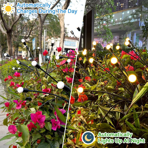 Solar Garden Lights - 2 Pack 20LED New Upgraded Firefly Lights Solar Outdoor Waterproof Solar Swaying Light, 2 Lighting Modes Solar Lights for Yar...