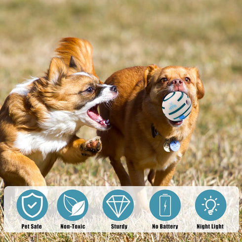 Wobble Giggle Ball for Dogs, Wiggle Glow Ball Dog Toy, Interactive Glow in The Dark Dog Toys for Small/Medium/Large Dogs, Fun Giggle Sounds When R...