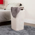 Mind Reader Slim Laundry Hamper with Lid, 60L Clothes Basket, Wicker Design, Plastic, 17.65"L x 13.75"W x 24.15"H, Ivory...