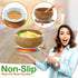 NutriChef Bamboo Baby Feeding Bowl - Wooden Infant Toddler Dish and Spoon Set w/Silicone Suction Base for Stay Put Eating, For Children Aged 4-72 ...