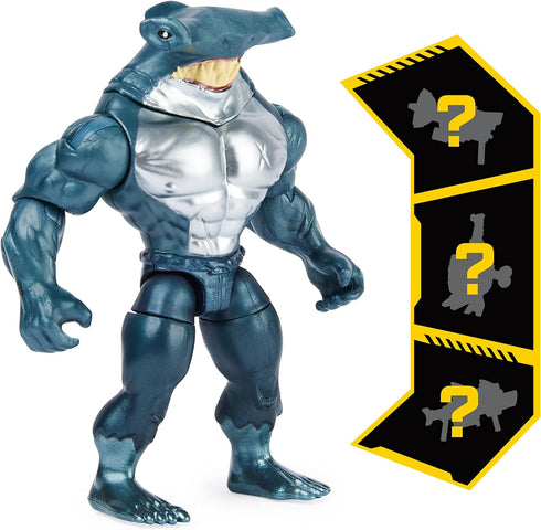 Batman 4-inch Bat-Tech Batman and King Shark Action Figures with 6 Mystery Accessories, for Kids Aged 3 and up...