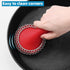 SUBEKYU Cast Iron Scrubber with Silicone Handle, Stainless Steel Cast Iron Skillet Cleaner Chainmail Scrubber for Cast Iron Pans, Red...