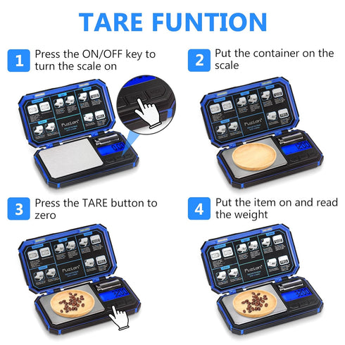 Fuzion TU-X Digital Pocket Scale, 200g/0.01g Gram Scale with 6 Units for Personal Hobbies, Small Scale for Food Ounces and Grams, Measuring Jewelr...