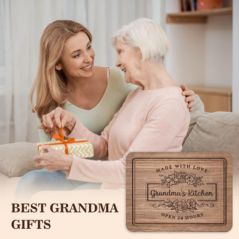 Grandma Gifts, Grandma Birthday Gifts - Grandma's Kitchen Cutting Board, Thoughtful Gifts for Grandma from Grandkids, Best Grandma Gift Ideas for ...