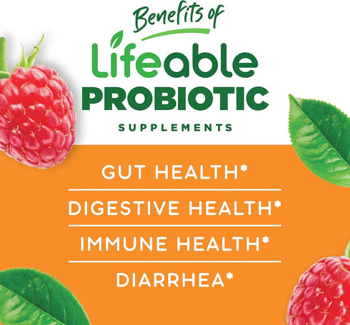 Lifeable Sugar Free Probiotics with Prebiotics Fiber for Kids – Great Tasting Natural Flavor Gummy Supplement – Keto Friendly Probiotic Chewable –...