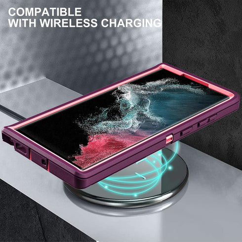 for Samsung Galaxy S22 Ultra Case, Military Grade Shockproof/Drop Proof/Dust Proof Case with 2Pcs Self Healing Flexible TPU Screen Protector & Cam...