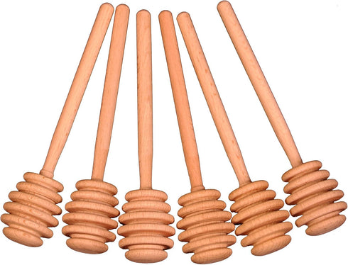 Creative Hobbies® 6 Inch Wood Honey Dipper Stick Server for Honey Jar Dispense Drizzle Honey New | Pack of 6...