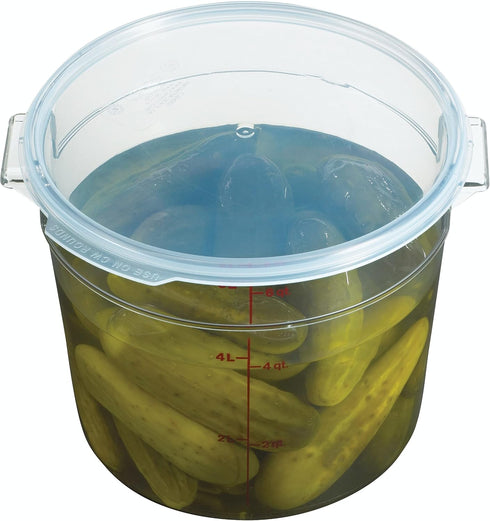 Cambro Food Storage Container - Round Series - 6 QT (Quart) - Commercial Grade for Food Prep (Clear)...