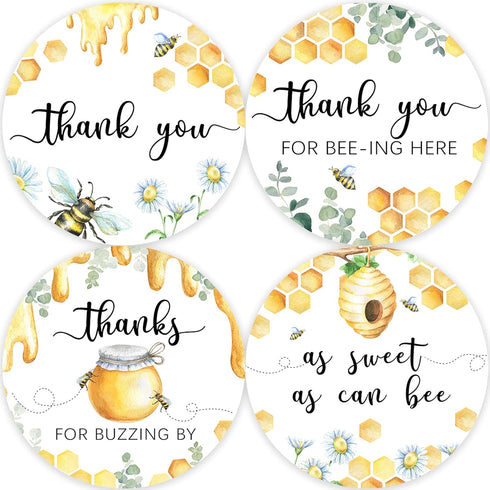 80 Bee Thank You Stickers, Bee Themed Baby Shower Decorations, Mommy to Bee Baby Shower Favor Label Decorations(2 Inch)...