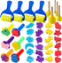 YGDZ Paint Sponges for Kids, 39pcs Early Learning Toddlers Sponge Paint Brushes Stamps Foam Art Craft Drawing Tools...