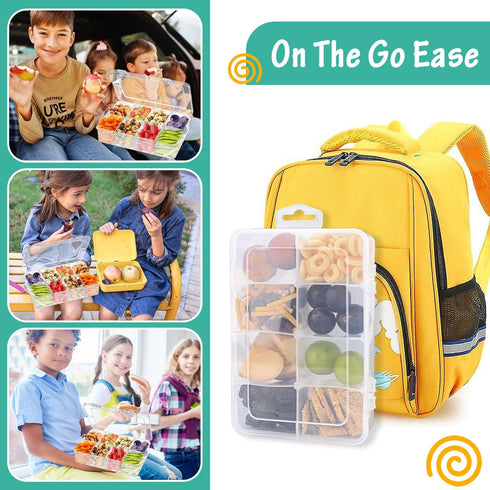 2Pack Snackle Box - Reusable Divided Snack Container Box,Snack Solution, Food Storage Container for Kids, School,Travel|Removable Dividers,Arts &C...