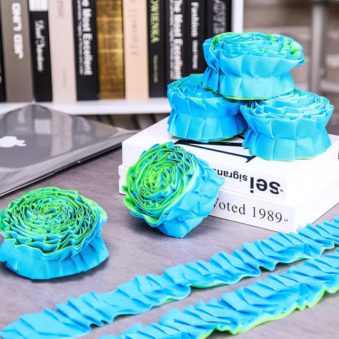 60 ft Ruffled Bulletin Board Borders Decoration Non Woven Fabric Bulletin Board Ocean Trim Blue Green Bulletin Board Border Poster Board Decoratio...